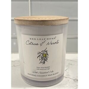Red Leaf Home Citrus & Neroli Coconut Wax Blend Candle with Wood Lid 11 oz